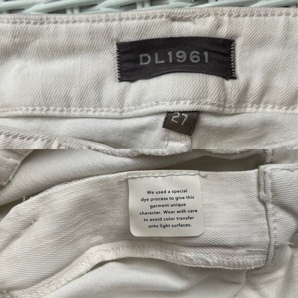 DL1961 Denim Mara Straight Mid Rise Instasculpt Ankle in white Milk, size 27 - Picture 13 of 15